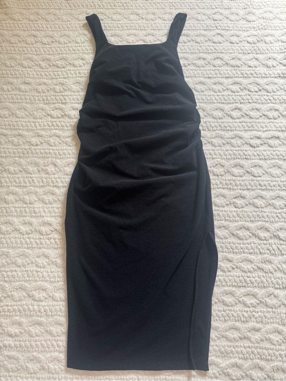Beyond the bump Spacedye Icon Maternity Dress Classic Black Square-Neck Midi